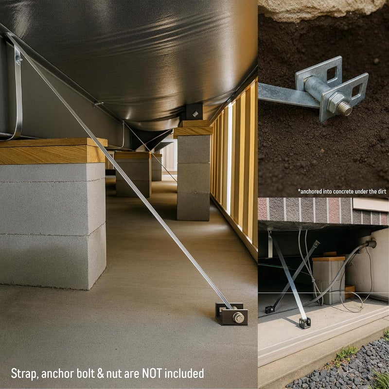 AA Mobile Home Concrete Slab Anchors with Expansion Bolt Set for Dry Concrete - Double Head Anchor (4 Pack) - Image 4